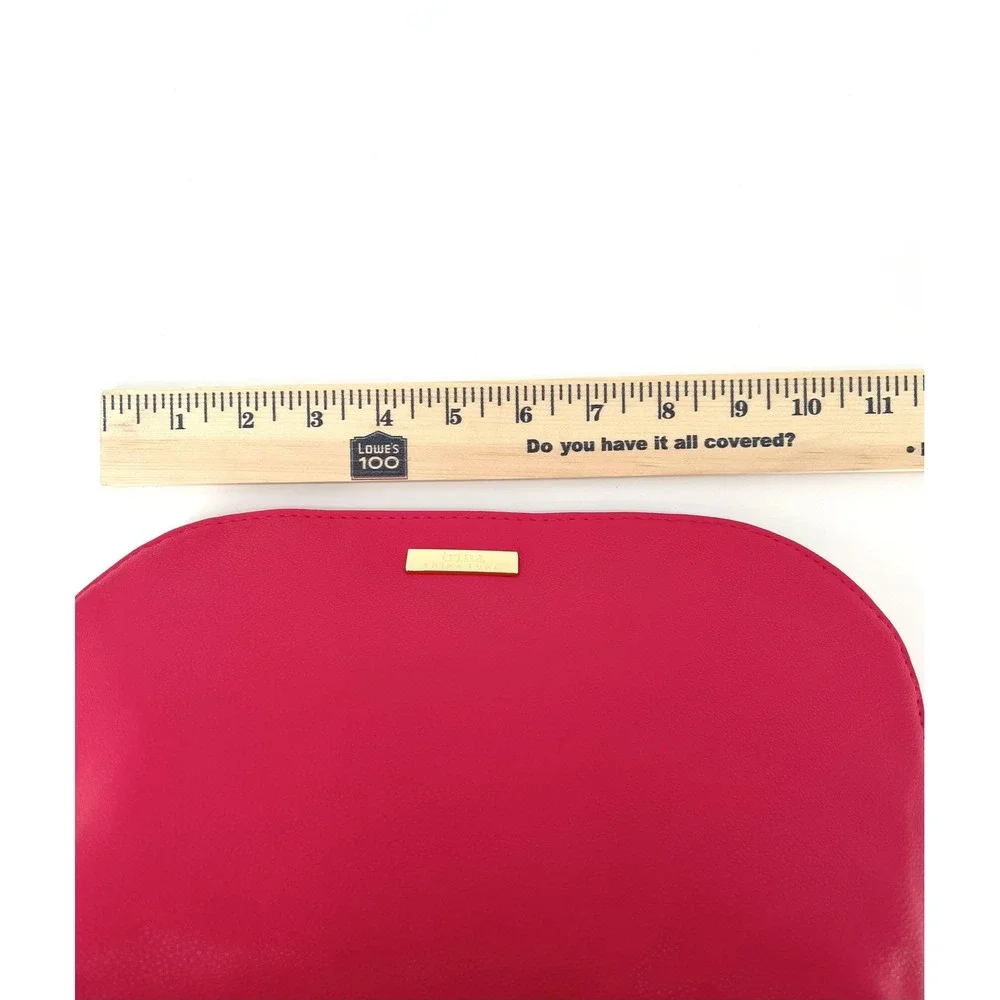 Trina Turk Pink Cosmetic Makeup Bag Case Pouch Faux Leather Travel Organizer New